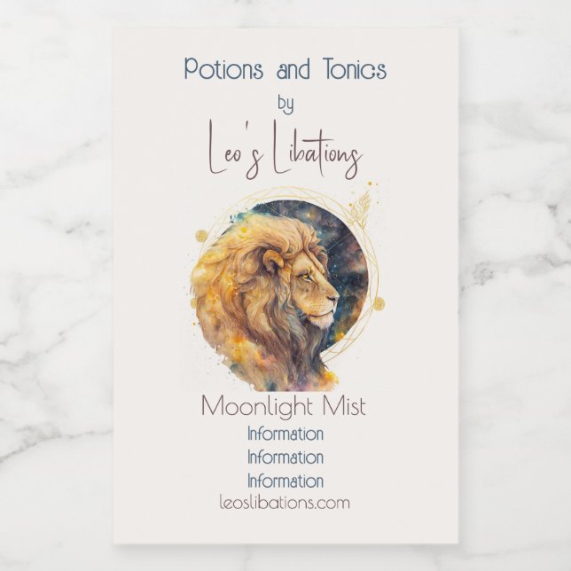 Create Your Own Celestial Leo Zodiac Wine Label (Single Label)
