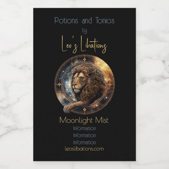 Create Your Own Celestial Leo Zodiac Wine Label (Single Label)