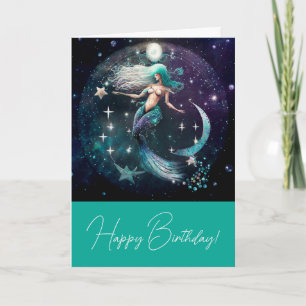 Create Your Own Celestial Mermaid Paradise Holiday Card