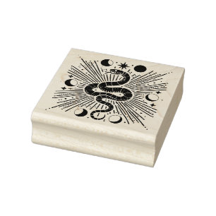 Create Your Own Celestial Moon Phases Serpent Rubber Stamp