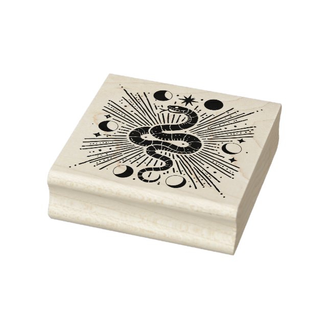 Create Your Own Celestial Moon Phases Serpent Rubber Stamp (Stamp)