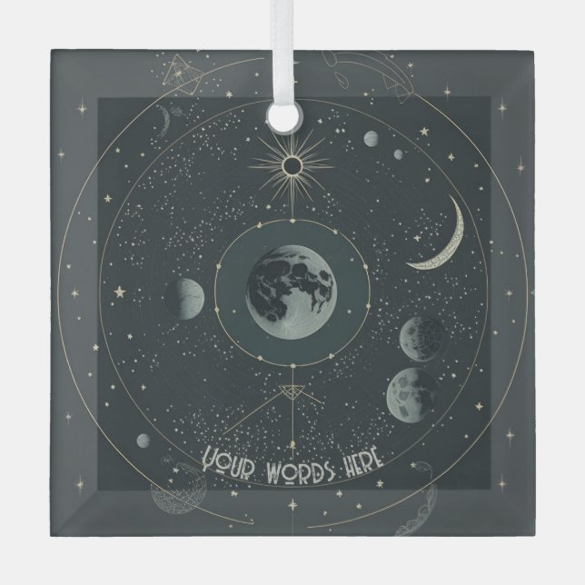 Create Your Own Celestial Moons Glass Tree Decoration (Front)