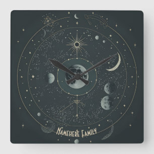 Create Your Own Celestial Moons Square Wall Clock