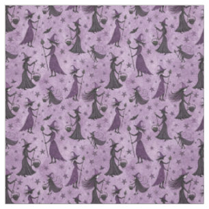 Create Your Own Celestial Purple Black Witches Fabric