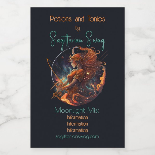 Create Your Own Celestial Sagittarius Zodiac Wine Label (Single Label)