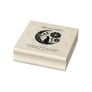Create Your Own Celestial Sky Flowers Black Cat Rubber Stamp