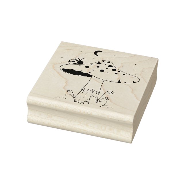Create Your Own Celestial Spotted Mushroom Ladybug Rubber Stamp (Stamp)