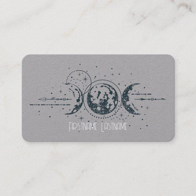 Create Your Own Celestial Triple Moon Goddess Business Card (Front)