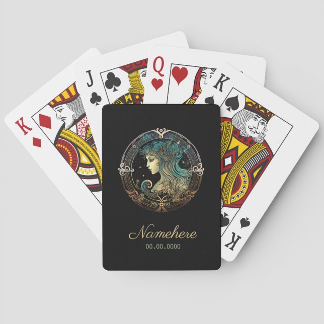 Create Your Own Celestial Virgo Zodiac Playing Cards (Back)