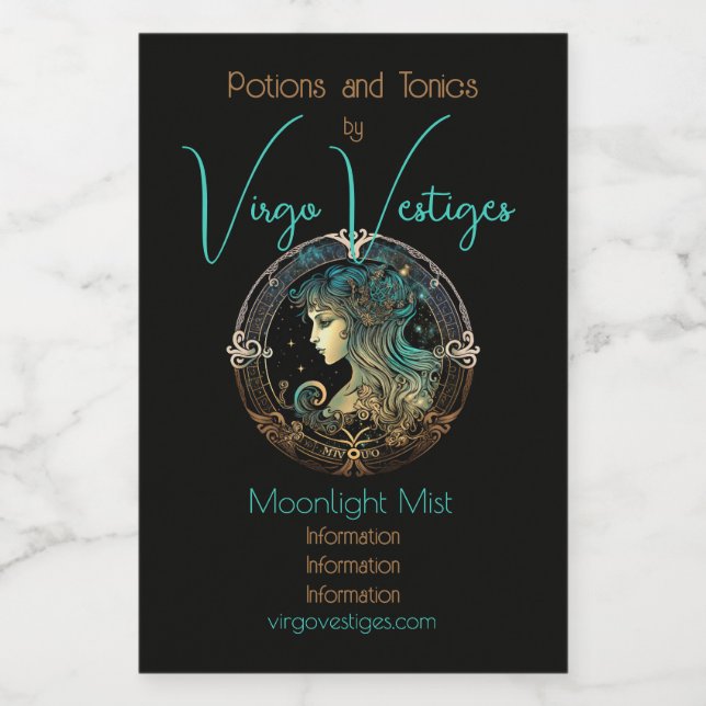 Create Your Own Celestial Virgo Zodiac Wine Label (Single Label)