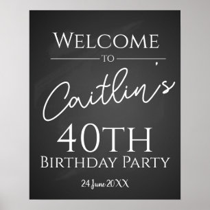 Create your own chalkboard Birthday party sign
