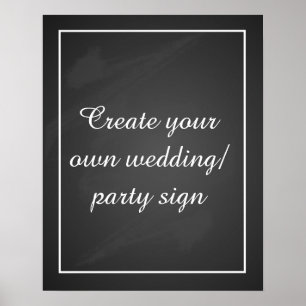 Create your own chalkboard party sign with border