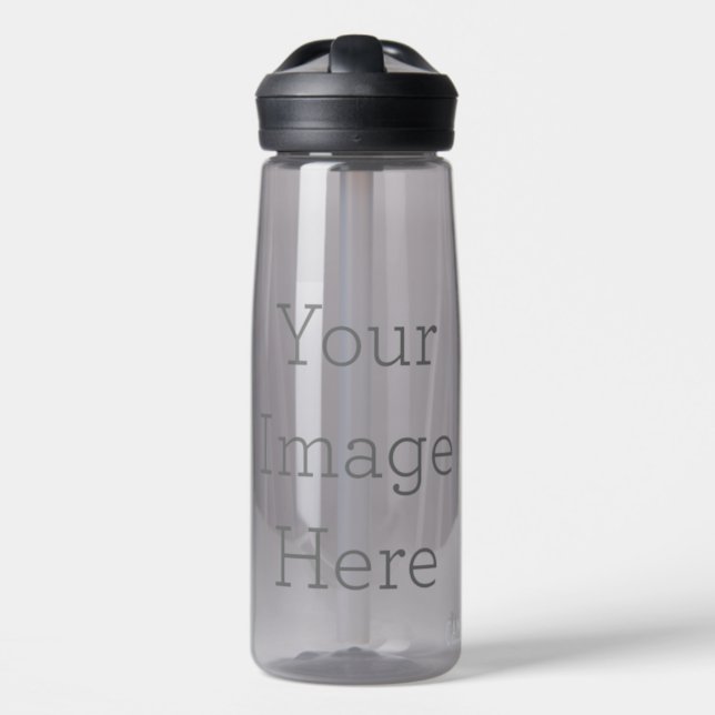 Custom Water Bottle Style: CamelBak Eddy®, Size: Water Bottle (740 ml), Color: Charcoal (Front)