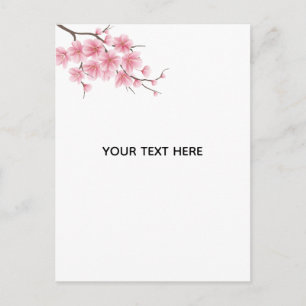 Create Your Own Charry Blossom Flower Postcard