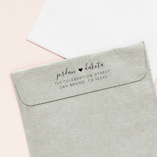 Create Your Own Chic Wedding Return Address Rubber Stamp