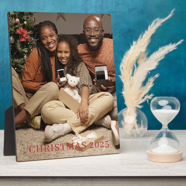 Create Your Own Christmas Family Photo 2025 Plaque (Side)