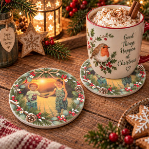 Create your own Christmas family photo Coaster