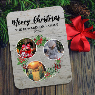 Create your own christmas family photo collage magnet