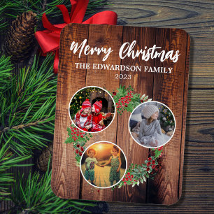 Create your own christmas family photo collage magnet