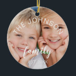 Create Your Own Christmas Family Photo Template Ceramic Ornament<br><div class="desc">Create Your Own Christmas Family Photo Template Ornament with custom picture makes a perfect Personalised Christmas Gift. This modern and elegant family photo Christmas ornament makes a great gift for a grandma,  grandpa,  mum or dad.</div>
