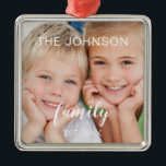 Create Your Own Christmas Family Photo Template Metal Ornament<br><div class="desc">Create Your Own Christmas Family Photo Template Ornament with custom picture makes a perfect Personalised Christmas Gift. This modern and elegant family photo Christmas ornament makes a great gift for a grandma,  grandpa,  mum or dad.</div>
