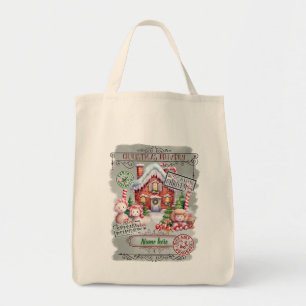 Create Your Own Christmas Gingerbread Gift Sack Tote Bag