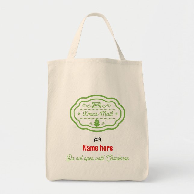 Create Your Own Christmas Mail Gift Sack Tote Bag (Front)