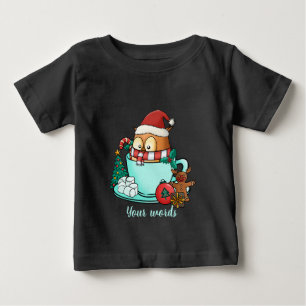 Create Your Own Christmas Owl Hot Cocoa Baby T-Shirt