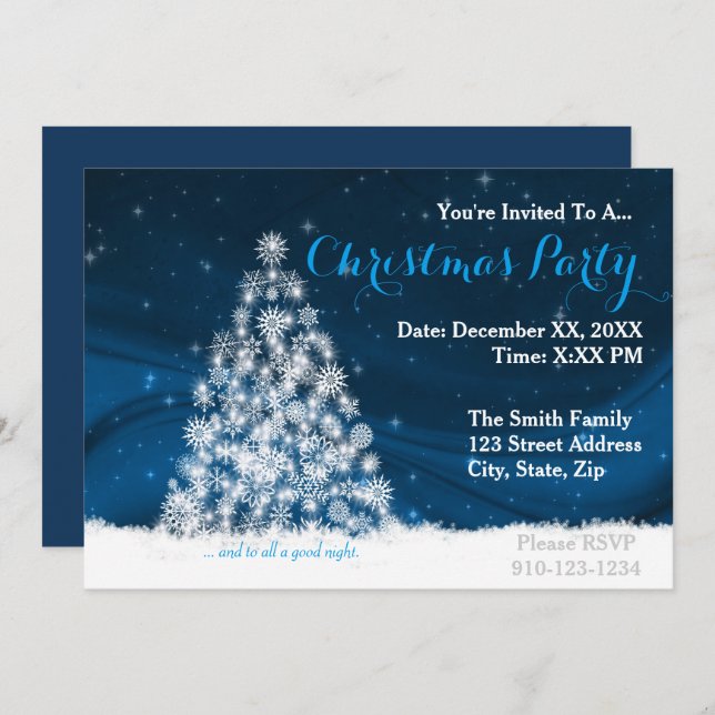Create Your Own Christmas Party Invitation (Front/Back)