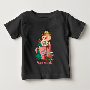 Create Your Own Christmas Reindeer Hot Cocoa Baby T-Shirt
