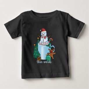 Create Your Own Christmas Snowman Hot Cocoa Baby T-Shirt
