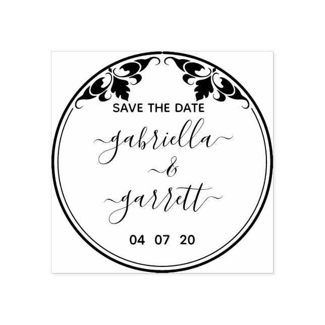 Create Your Own Circle Save The Date Rubber Stamp (Imprint)