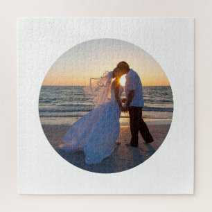Create Your Own Circle Shape Wedding Jigsaw Puzzle