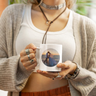 Create Your Own Circle Shape Wedding Photo Coffee Mug