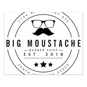 Create Your Own Circular Barbering Business Logo Rubber Stamp