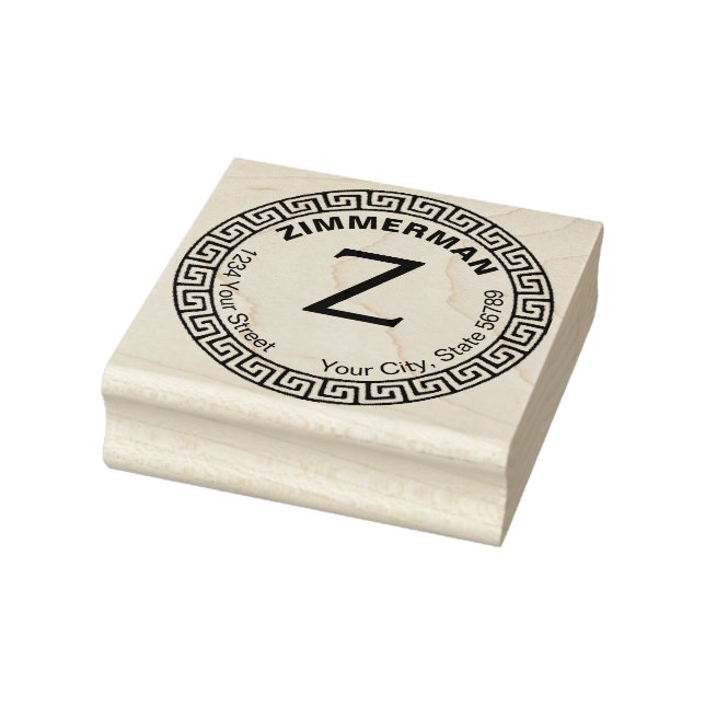 Create Your Own  Classic Greek Key Return Address Rubber Stamp (Stamp)