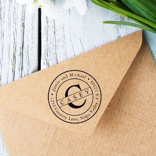 Create Your Own Classic Monogram Return Address Self-inking Stamp