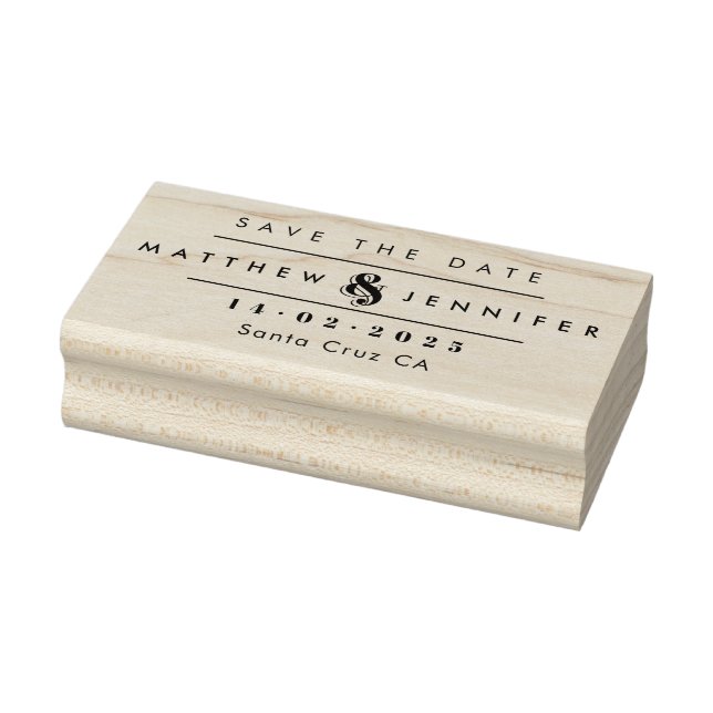 Create Your Own Classy Typography Save The Date Rubber Stamp (Stamp)