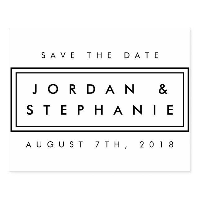 Create Your Own Clear Stylish Modern Save The Date Rubber Stamp (Imprint)