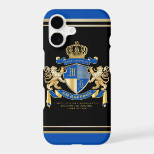 Create Your Own Coat of Arms Blue Gold Lion Emblem