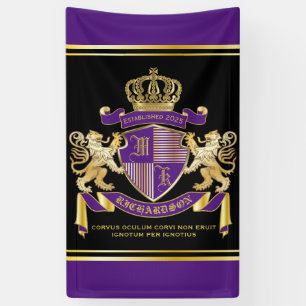 Create Your Own Coat of Arms Purple Gold Emblem Banner