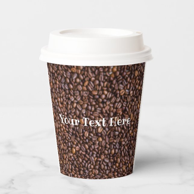 Create Your Own Coffee Beans Pattern Paper Cups (Front)
