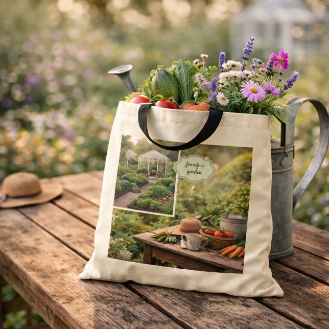 Create your own Coffee before gardening photo Tote Bag (Create your own Coffee before gardening photo Tote Bag. You can add your own photos and name.)