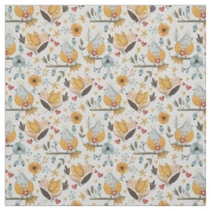 Create Your Own Colour Choice Folk Art Love Birds Fabric