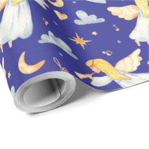 Create Your Own Colour Choice Trumpeting Angels Wrapping Paper