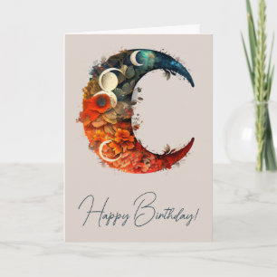 Create Your Own Colourful 3D Floral Boho Moon Holiday Card