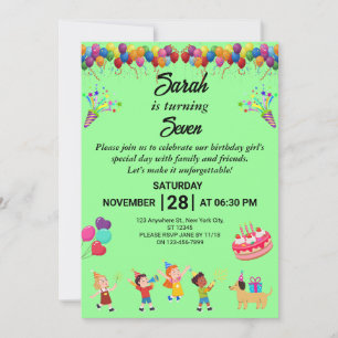 Create Your Own Colourful Birthday Party Invite