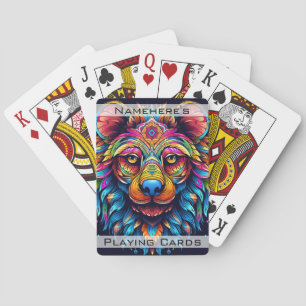 Create Your Own Colourful Boho Bear Totem Animal Playing Cards