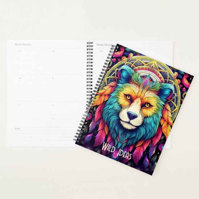 Create Your Own Colourful Boho Wolf Totem Animal Planner (Display)
