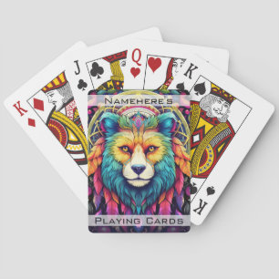 Create Your Own Colourful Boho Wolf Totem Animal Playing Cards